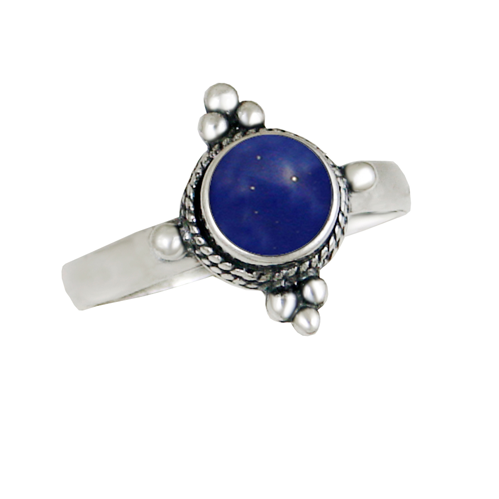 Sterling Silver Gemstone Ring With Lapis Lazuli Size 10